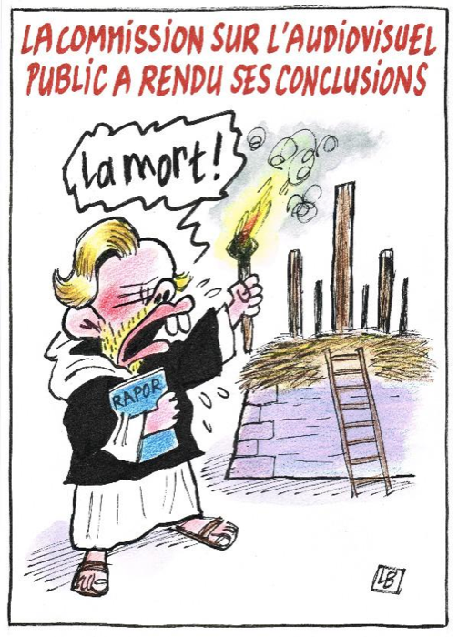Dessin de presse : la commission sur l'audiovisuel public a rendu ses conclusions